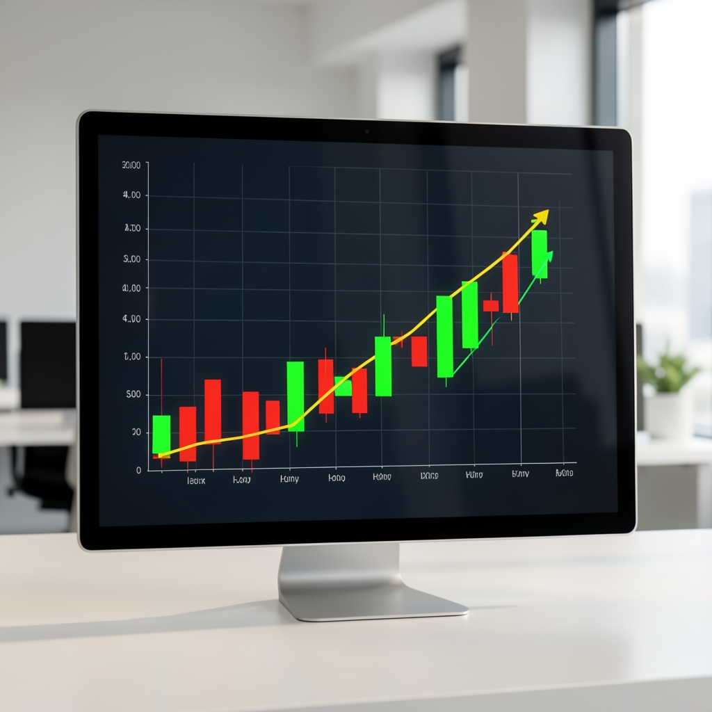 Risk yönetimi konsepti, kırmızı ve yeşil gösterge çubukları ve kaldıraç diyagramı içeren modern finansal analiz ekranı